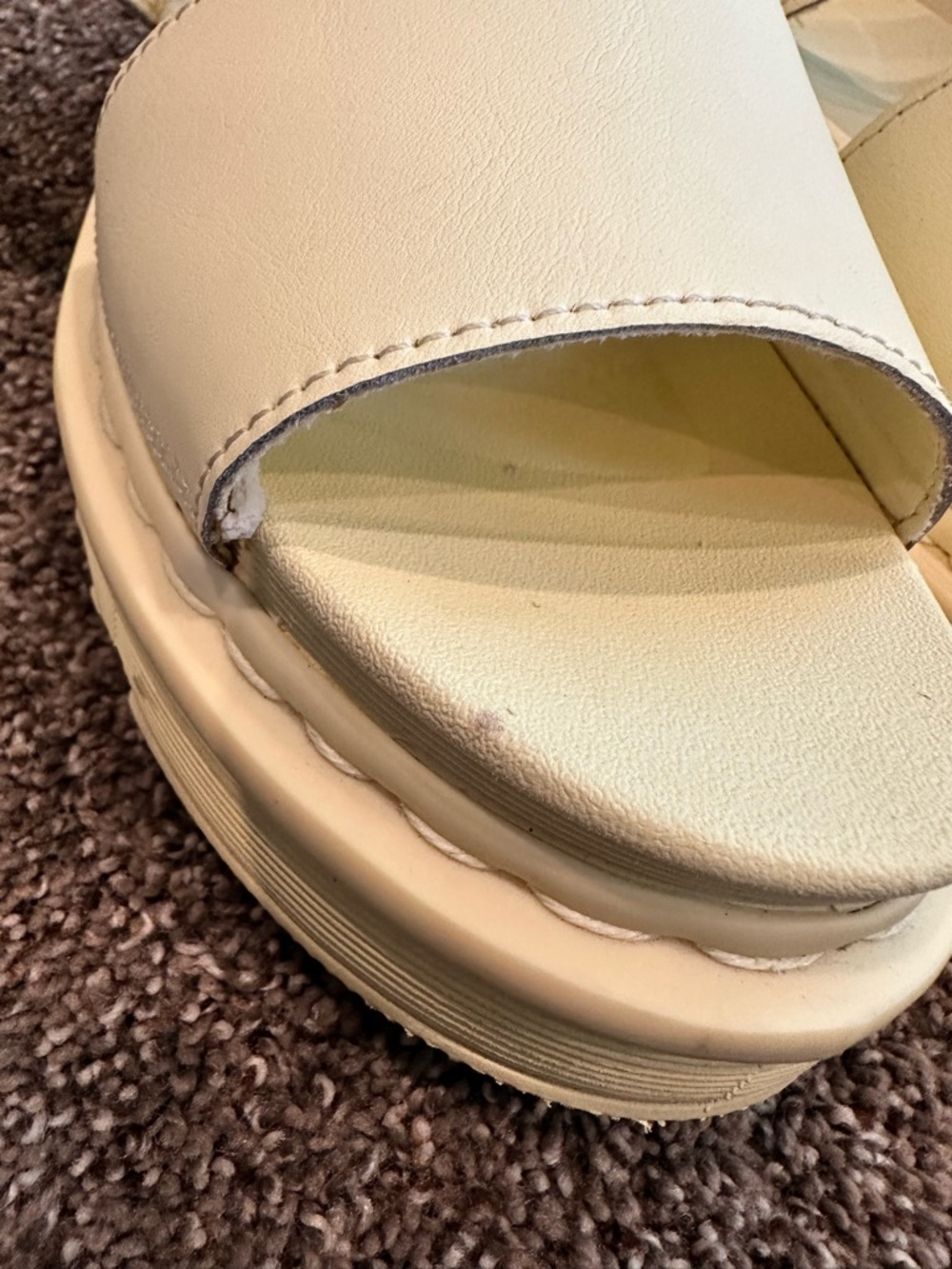 Dr. Martens Voss Mono Platform Sandals Pale Yellow US 9 EU 41 Minimalist Grunge - Picture 5 of 9